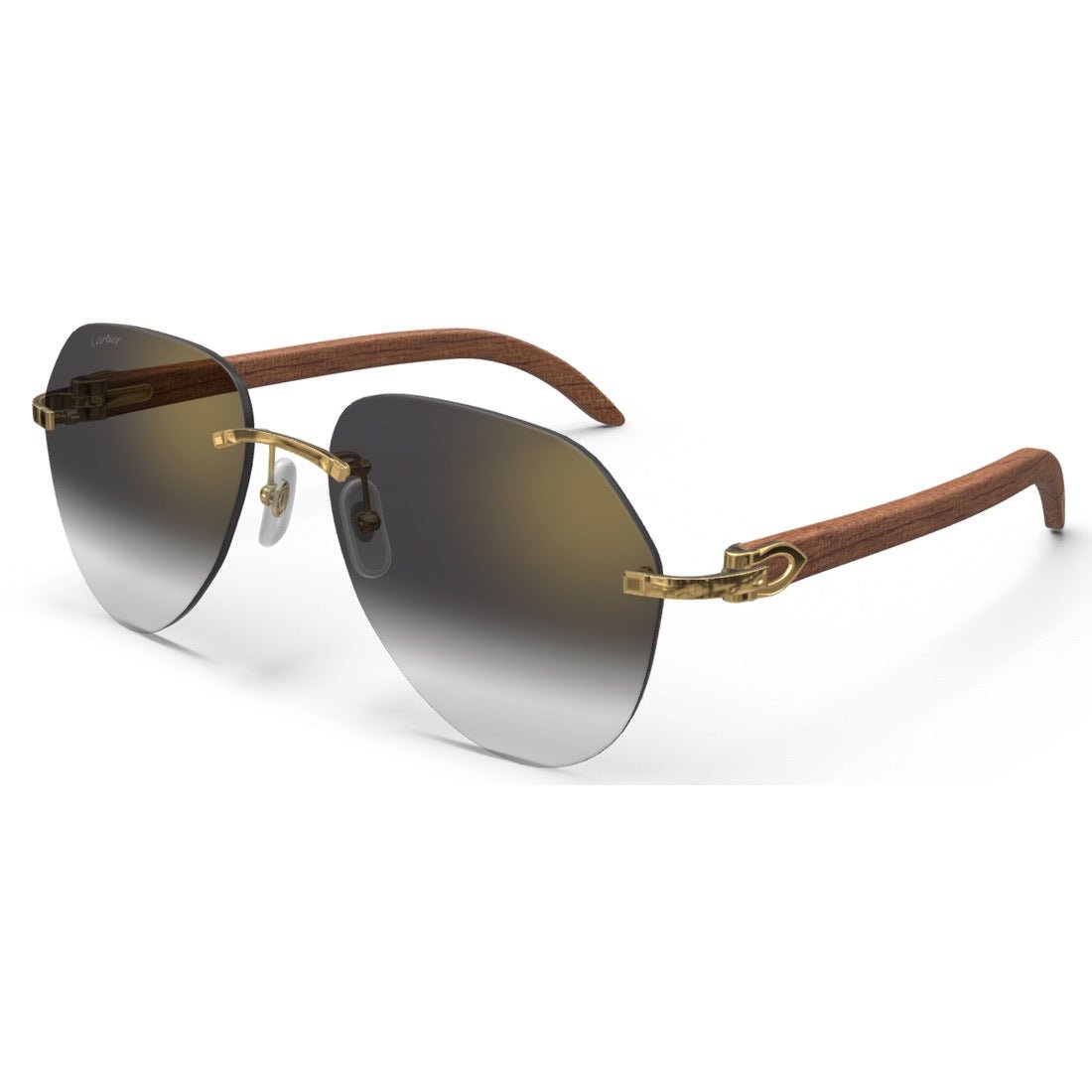 CARTIER DECOR C WOOD BROWN - PILOT - GOLD/GRADIENT GREY