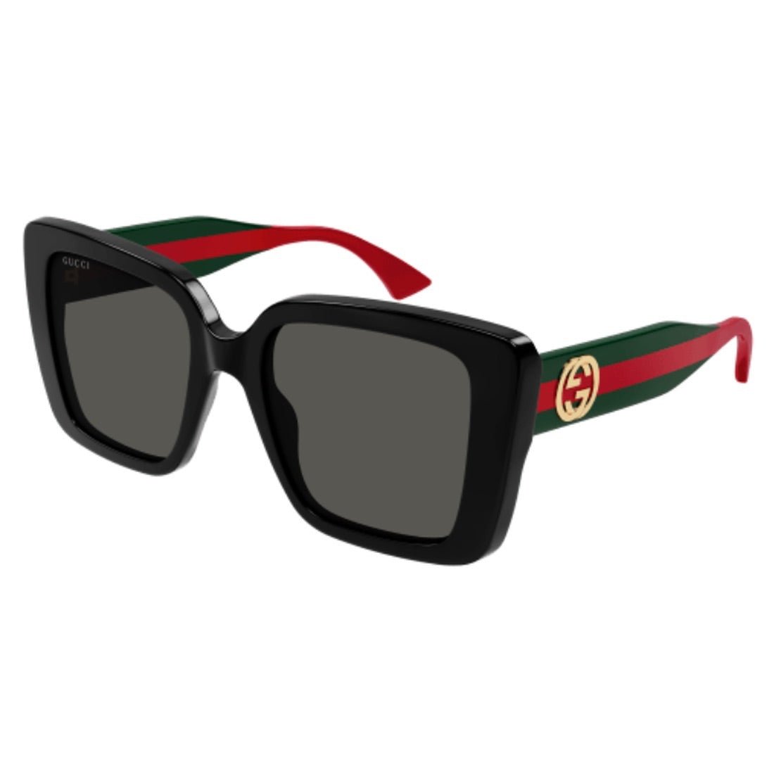 Gucci Oversized Black Sunglasses with Red Temple Stripe and Gold Logo GUCCI GG1950S Black Red 1950 GG Logo Oversized Geometric  main image 4