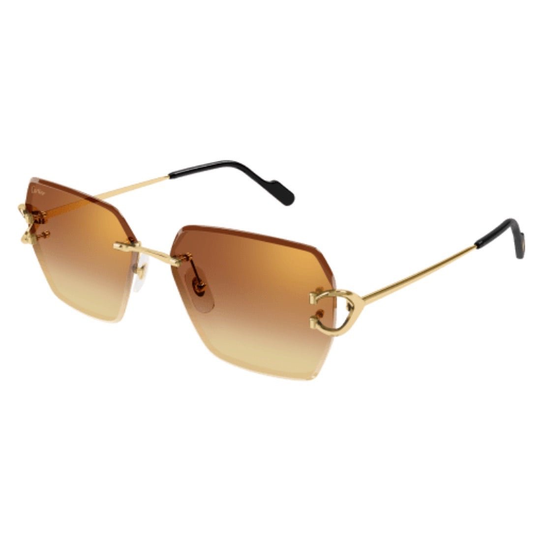 【未使用級】Cartier CT0466S ゴールド リムレス サングラス CARTIER - CT0466S-004