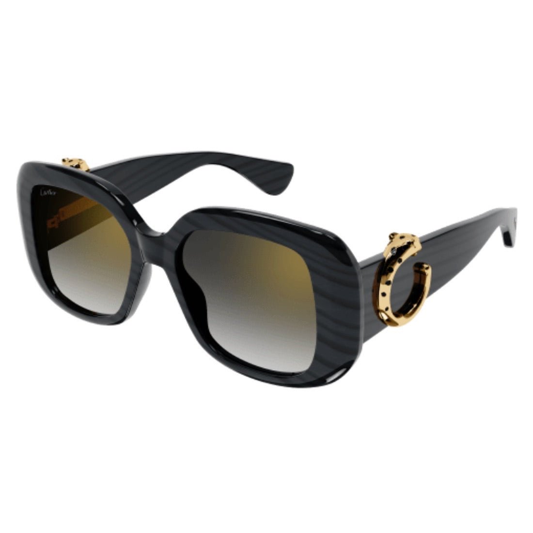 Cartier CT0471S Sunglasses Black Grey Acetate Panthère de Cartier Sunglasses CT0471S 001 Shiny Black - eye  main image 2
