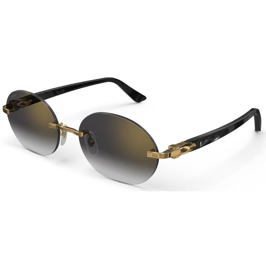 CARTIER DECOR C ACETATE BLACK - OVAL - GOLD/GRADIENT GREY - PARIS LUNETIER