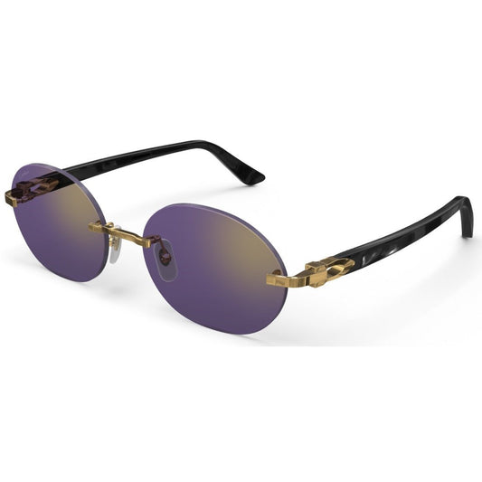 CARTIER DECOR C ACETATE BLACK - OVAL - GOLD/PURPLE - PARIS LUNETIER