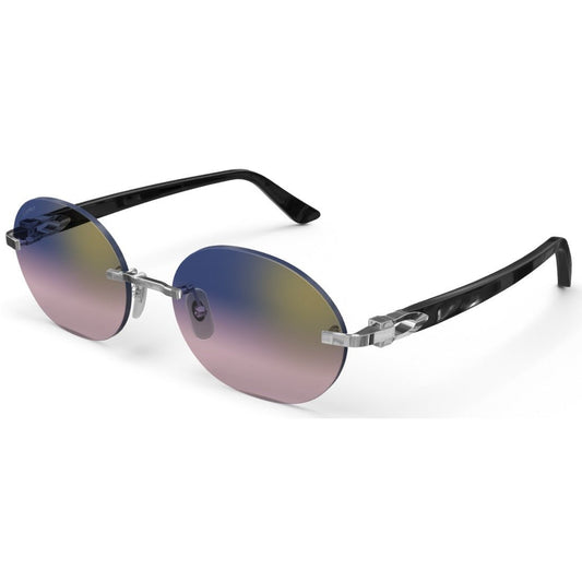 CARTIER DECOR C ACETATE BLACK - OVAL - PLATINUM/GRADIENT PURPLE - PARIS LUNETIER