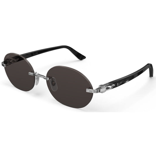 CARTIER DECOR C ACETATE BLACK - OVAL - PLATINUM/GREY - PARIS LUNETIER