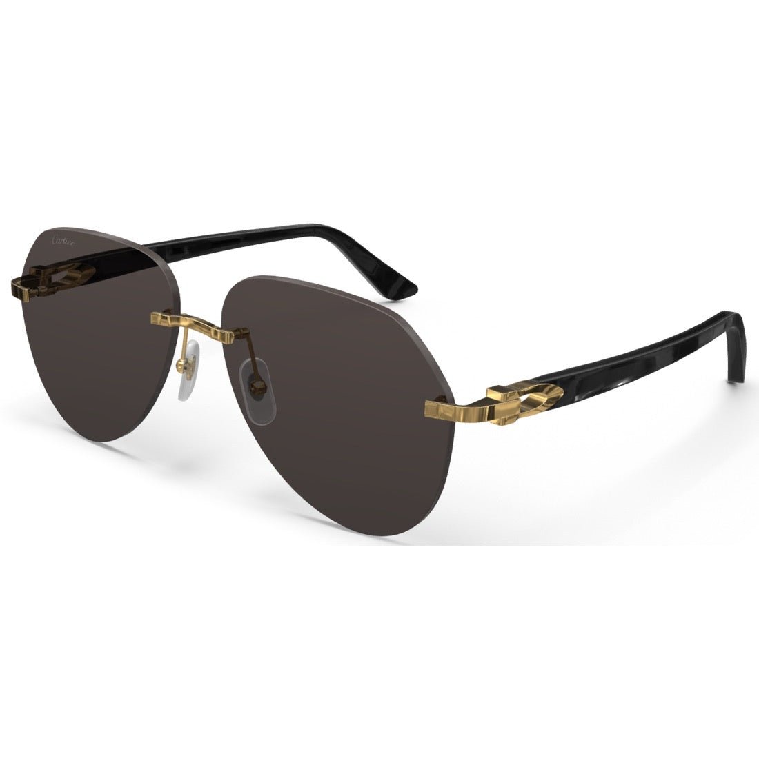 CARTIER DECOR C ACETATE BLACK - PILOT - GOLD/GREY - PARIS LUNETIER