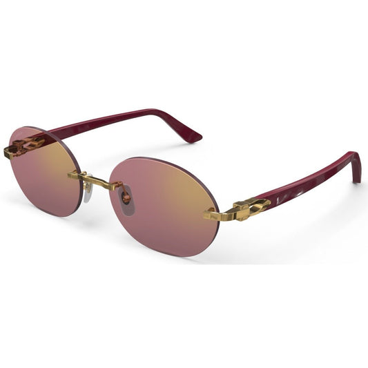 CARTIER DECOR C ACETATE BURGUNDY - OVAL - GOLD/BURGUNDY - PARIS LUNETIER