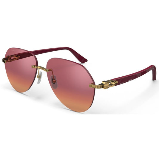 CARTIER DECOR C ACETATE BURGUNDY - PILOT - GOLD/GRADIENT BURGUNDY - PARIS LUNETIER