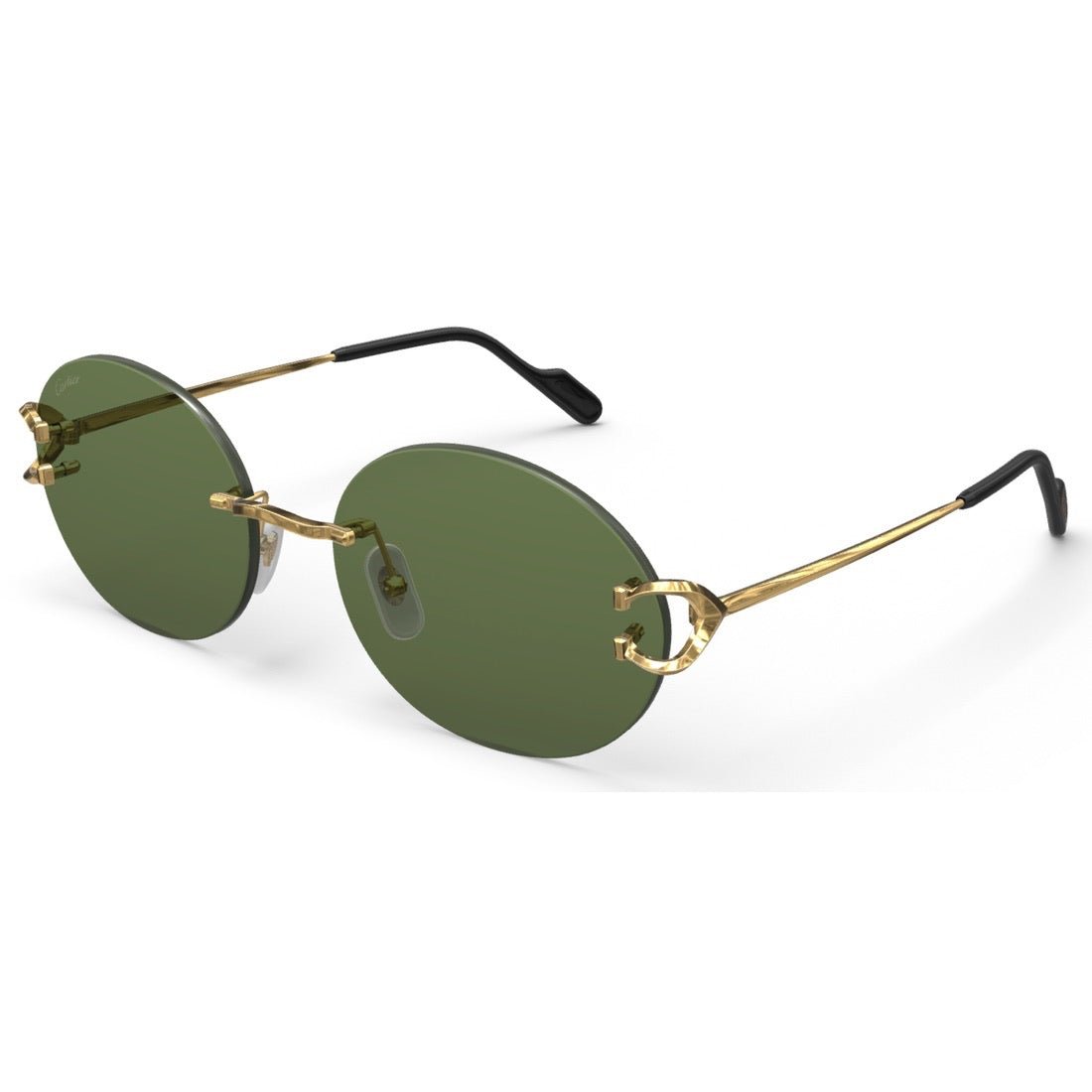 CARTIER DECOR C METAL OVAL GOLD/GREEN