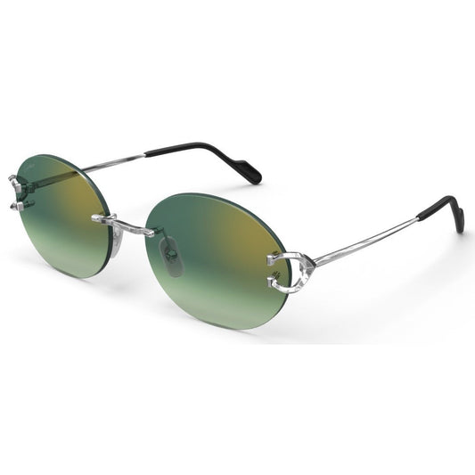 CARTIER DECOR C METAL - OVAL - PLATINUM/GRADIENT GREEN - PARIS LUNETIER