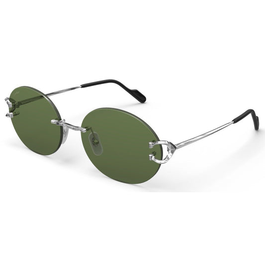 CARTIER DECOR C METAL - OVAL - PLATINUM/GREEN - PARIS LUNETIER