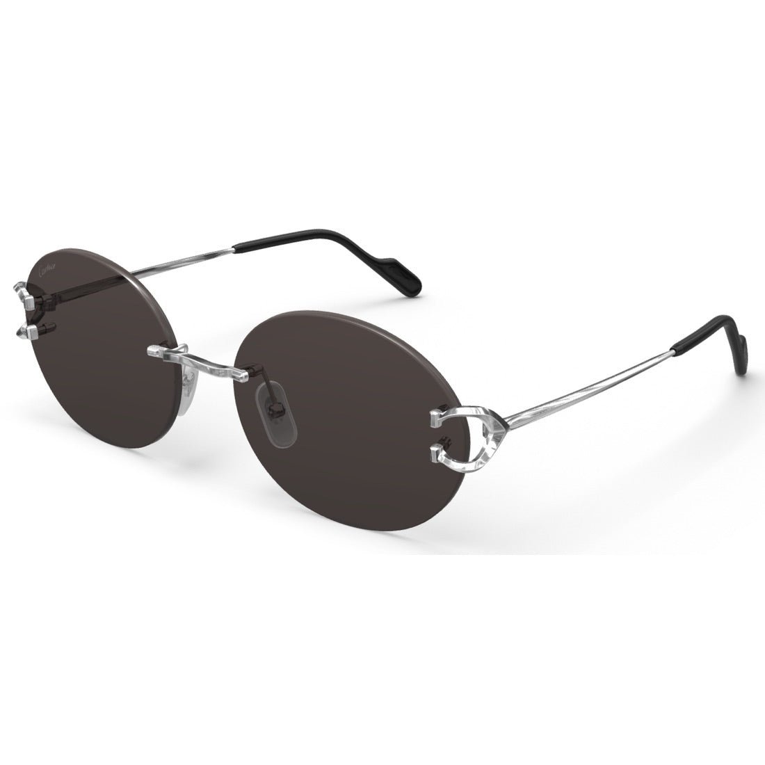 Vintage Cartier Rimless Oval Cartier Glasses CARTIER DECOR C METAL