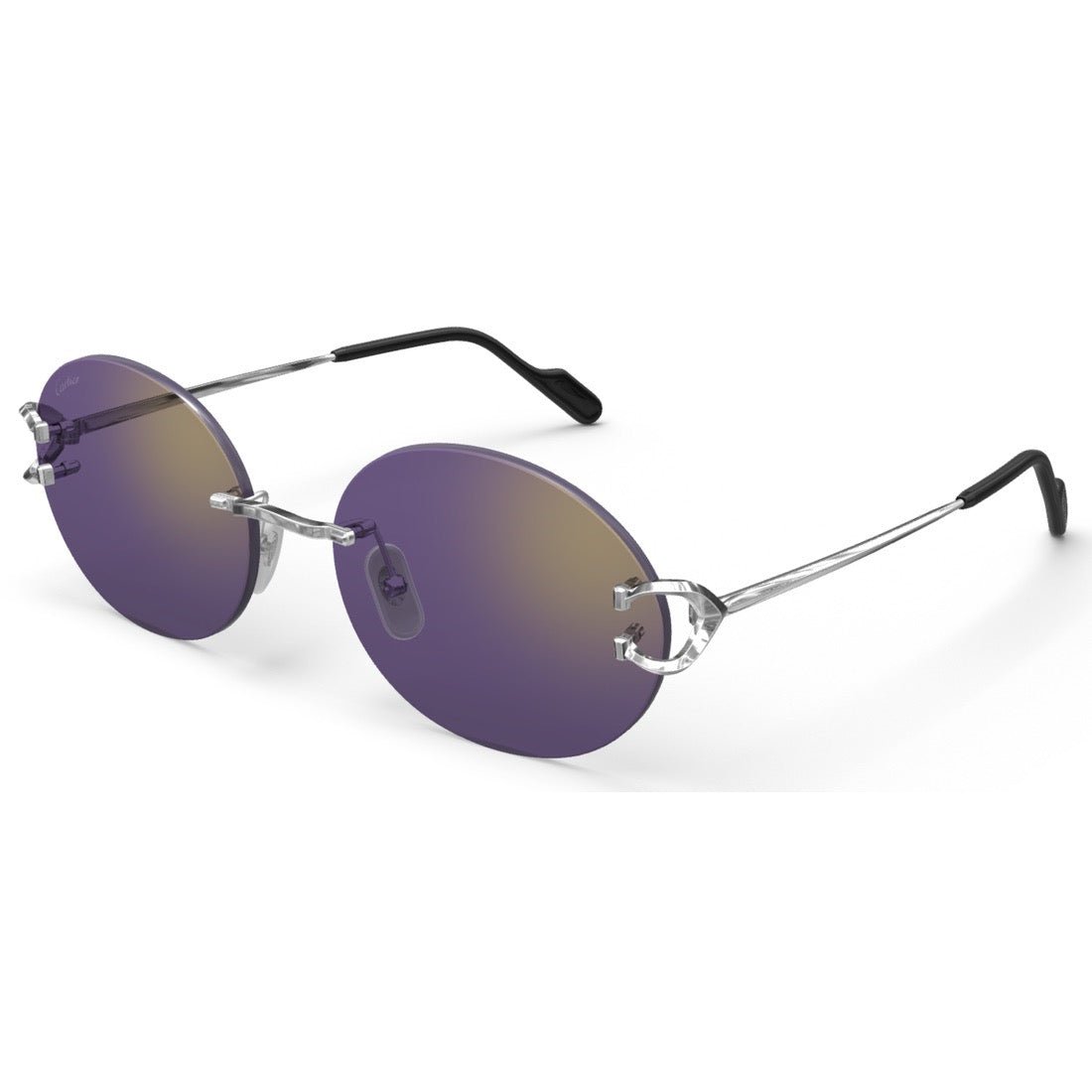 CARTIER DECOR C METAL - OVAL - PLATINUM/PURPLE