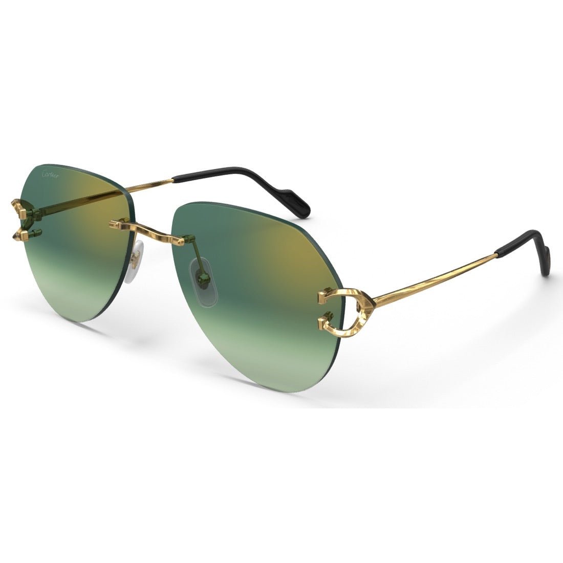 CARTIER DECOR C METAL - PILOT - GOLD/GRADIENT GREEN - PARIS LUNETIER