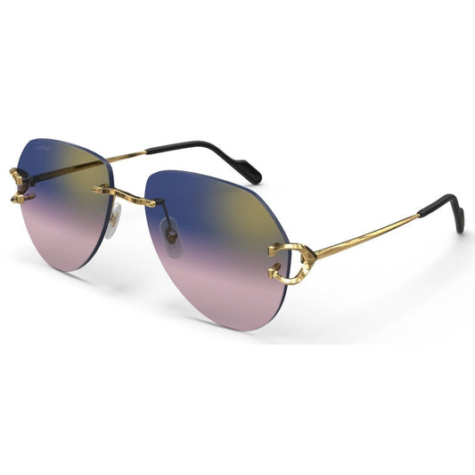 CARTIER DECOR C METAL - PILOT - GOLD/GRADIENT PURPLE - PARIS LUNETIER