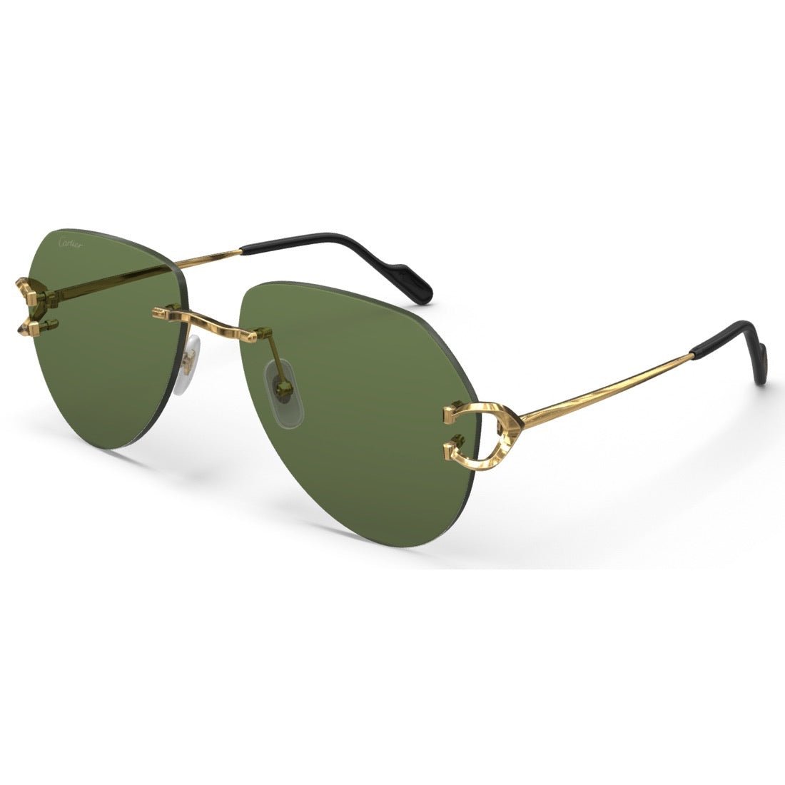 CARTIER DECOR C METAL - PILOT - GOLD/GREEN - PARIS LUNETIER