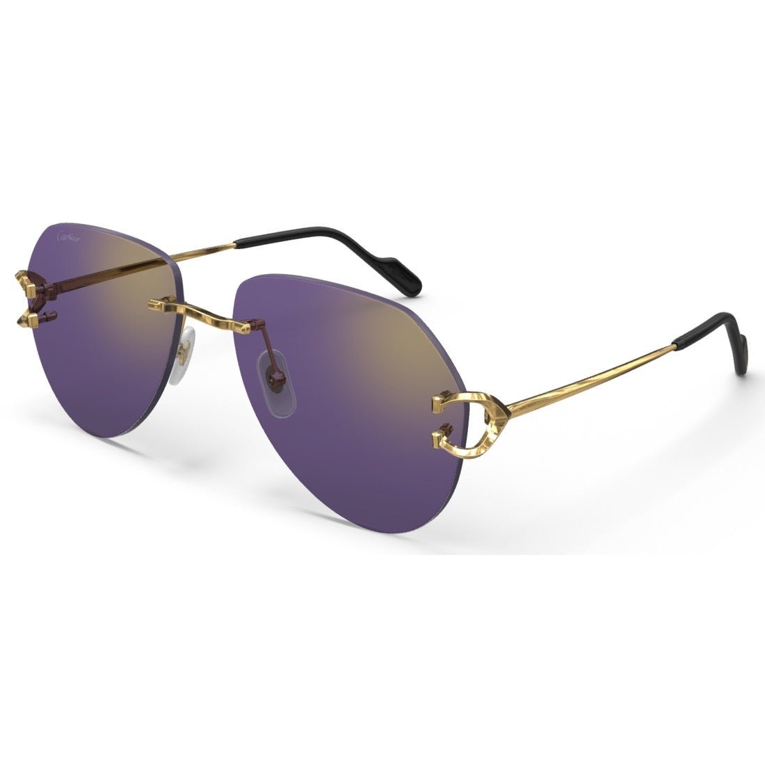 CARTIER DECOR C METAL - PILOT - GOLD/PURPLE - PARIS LUNETIER