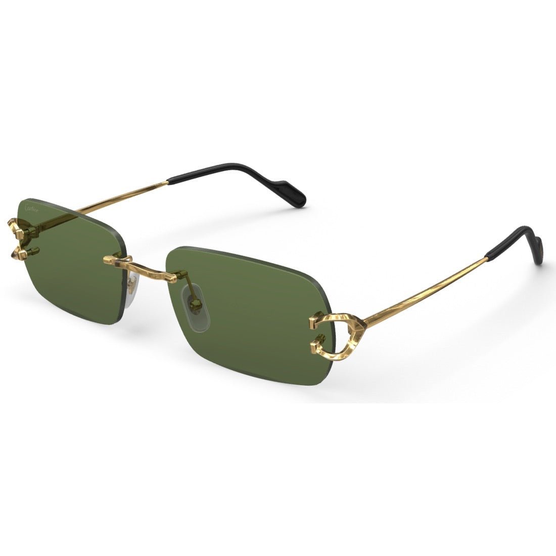 CARTIER DECOR C METAL - RECTANGULAR - GOLD/GREEN - PARIS LUNETIER