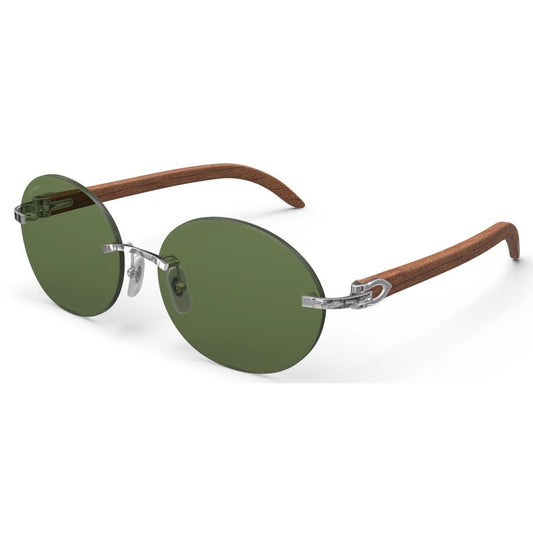 CARTIER DECOR C WOOD BROWN - OVAL - PLATINUM/GREEN - PARIS LUNETIER